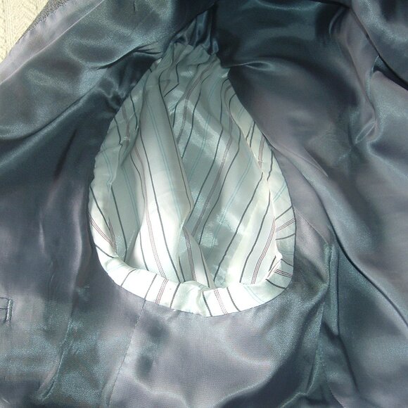 Lauren Ralph Lauren 52% Silk 48% Wool Mens Blazer Sport Coat 44R Gray/Blue Plaid - Picture 9 of 12